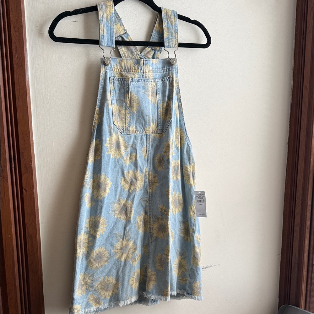 NWT American Eagle Denim Sunflower Overall Dress